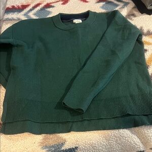 L.L. Bean Women's Forest Green Crew Neck Sweater